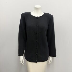 Vintage Isabel Canovas 90% Pure Cashmere & 10% Lambswool Cardigan Black S Fits M
